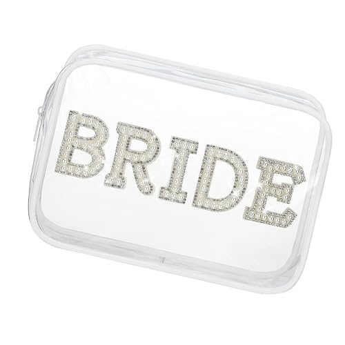 Transparente Braut-Kulturbeutel, große Kapazität, Hochzeits-Make-up-Taschen für Brautjungfern und Junggesellenabschiede, Braut von Duyeuau