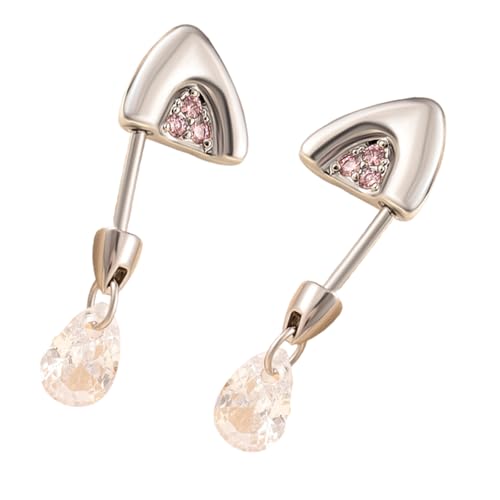 Trendige Katzen-Ohrknorpelohrringe, Edelstahl, Knochen-Piercing-Zubehör mit Zirkon-Akzent, Schmuck für Damen, Edelstahl, Katzenknochen, Nagel-Ohrringe, Einheitsgröße, Wie beschrieben, Wie beschrieben von Duyeuau