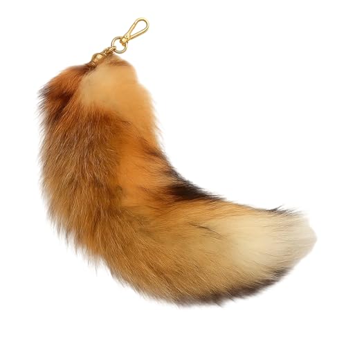DvBCNMe Fuchsschwanz, Therian Tail, 40cm Fuchsschwanz Anhänger, Flauschiger Fox Tail Keychain, Für Schlüssel, Taschen, Cosplay, Fotografie, Geschenk von DvBCNMe