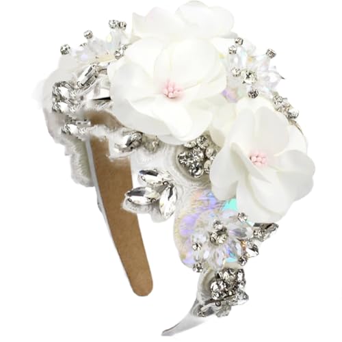 Damen-Haarbänder mit Kristallblumen, Boho-Stirnbänder, Mädchen, Hochzeits-Haarschmuck von Dvbfufv