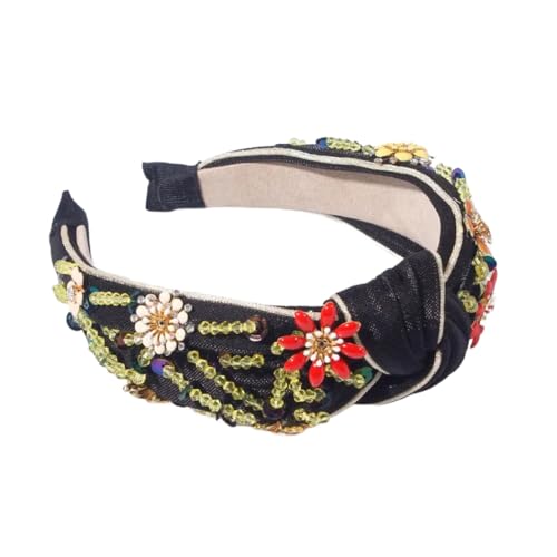Damen Haarband mit bestickter Blume, ethnischer Stil, modische Kopfbedeckung von Dvbfufv