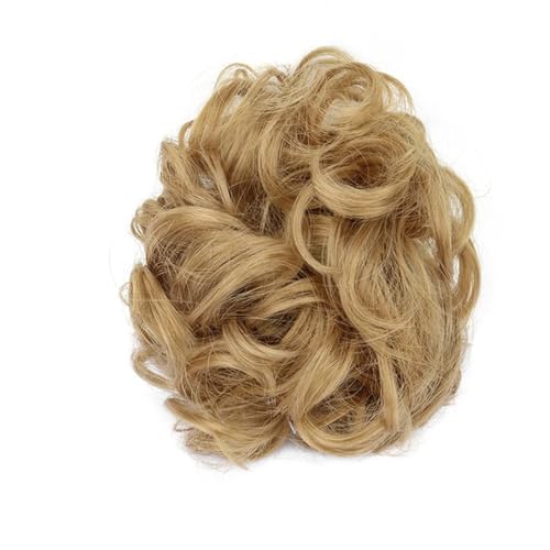 Damen-Haarteil aus Kunsthaar, für Hochsteckfrisuren, Haarklammer, kurz, gelockt, gewellt, Schwarz / Blond von Dvbfufv