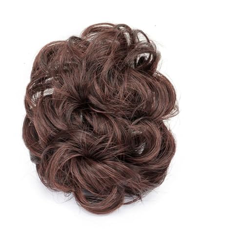 Damen-Haarteil aus Kunsthaar, für Hochsteckfrisuren, Haarklammer, kurz, gelockt, gewellt, Schwarz / Blond von Dvbfufv