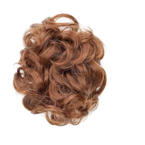 Damen-Haarteil aus Kunsthaar, für Hochsteckfrisuren, Haarklammer, kurz, gelockt, gewellt, Schwarz / Blond von Dvbfufv