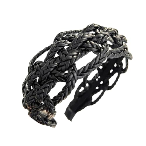 Modische Damen-Haarbänder aus PU-Leder mit breitem Rand, Sommer-Haarschmuck, Turbane von Dvbfufv