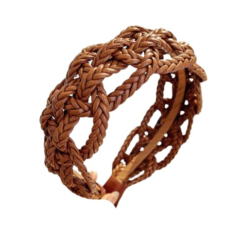 Modische Damen-Haarbänder aus PU-Leder mit breitem Rand, Sommer-Haarschmuck, Turbane von Dvbfufv