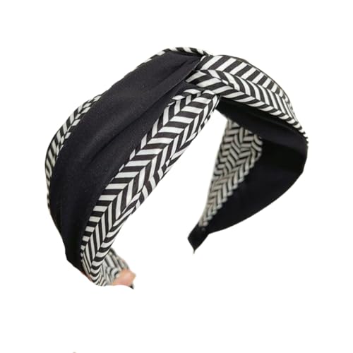 Modisches Damenhaarband mit breitem Rand, Patchwork, gestreift, geknotet, Turban, Haar-Accessoires von Dvbfufv