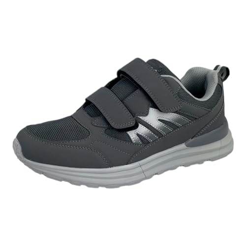 Bequeme Herren Damen Sportschuhe Turnschuhe Laufschuhe mit Klettverschluss 8518 - Perfekte Freizeit Schuhe für aktive Menschen Dk.Grau EUR 42 von Dvina