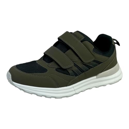 Bequeme Herren Damen Sportschuhe Turnschuhe Laufschuhe mit Klettverschluss 8518 - Perfekte Freizeit Schuhe für aktive Menschen Khaki EUR 41 von Dvina