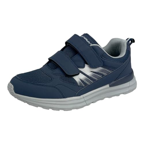 Bequeme Herren Damen Sportschuhe Turnschuhe Laufschuhe mit Klettverschluss 8518 - Perfekte Freizeit Schuhe für aktive Menschen Navy EUR 46 von Dvina