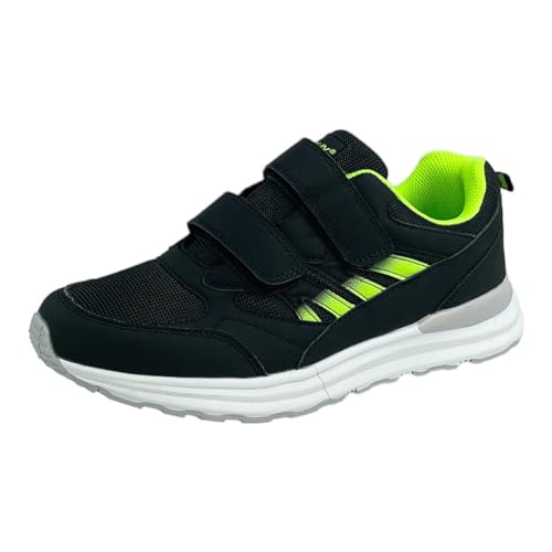 Bequeme Herren Damen Sportschuhe Turnschuhe Laufschuhe mit Klettverschluss 8518 - Perfekte Freizeit Schuhe für aktive Menschen Schwarz Ap. Green EUR 40 von Dvina