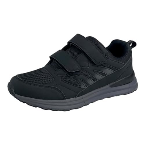 Bequeme Herren Damen Sportschuhe Turnschuhe Laufschuhe mit Klettverschluss 8518 - Perfekte Freizeit Schuhe für aktive Menschen Schwarz EUR 43 von Dvina