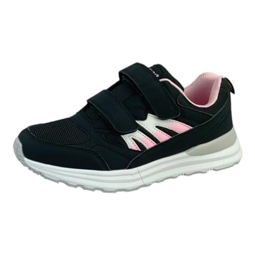 Bequeme Herren Damen Sportschuhe Turnschuhe Laufschuhe mit Klettverschluss 8518 - Perfekte Freizeit Schuhe für aktive Menschen Schwarz Pink EUR 39 von Dvina