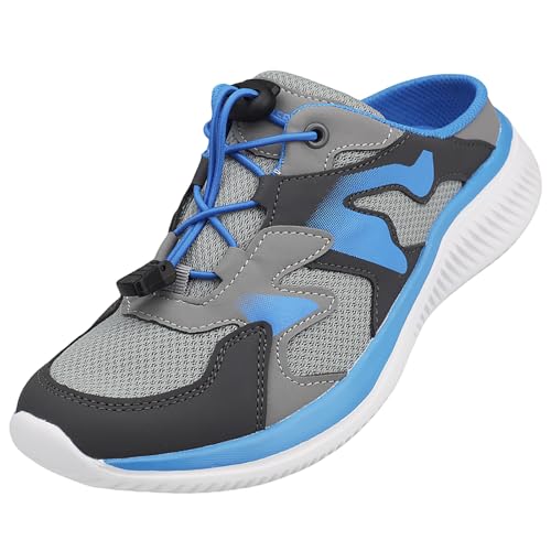 Damen Herren Sabots Sneaker Sandalette Pantoletten Slipper Freizeitschuhe 8058 Grau Blau 41 von Dvina