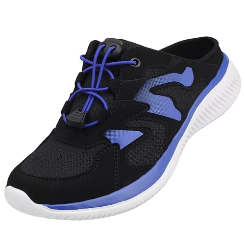 Damen Herren Sabots Sneaker Sandalette Pantoletten Slipper Freizeitschuhe 8058 Schwarz Blau 39 von Dvina