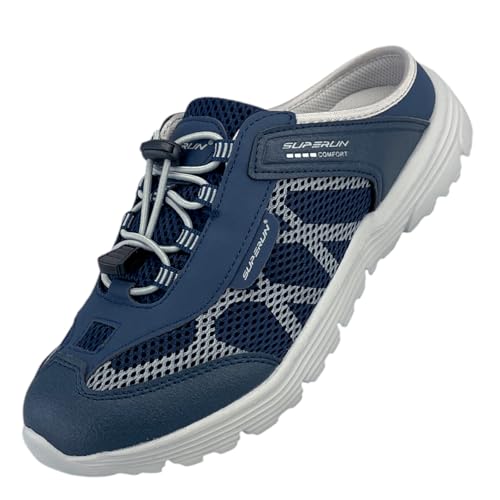 Damen Herren Sabots Sneaker Sandalette Pantoletten Slipper Freizeitschuhe 8659 Blau 42 von Dvina