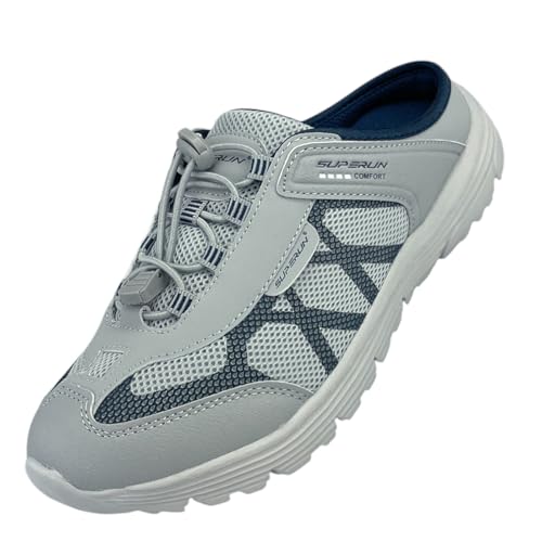 Damen Herren Sabots Sneaker Sandalette Pantoletten Slipper Freizeitschuhe 8659 Dunkelgrau 43 von Dvina