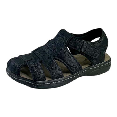 Dvina Comfort Herren Sandalen Sandaletten Männer Sommerschuhe Freizeitschuhe mit Klettverschluss 2207 - Bequem und Stilvoll Schwarz EUR 44 von Dvina