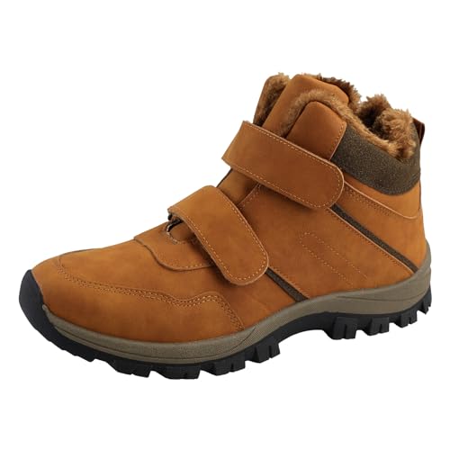 Dvina Comfort Herren Winterstiefel mit Klettverschluss und Warmfutter - Robuste Boots für kalte Tage 3840 Camel EU 45 von Dvina