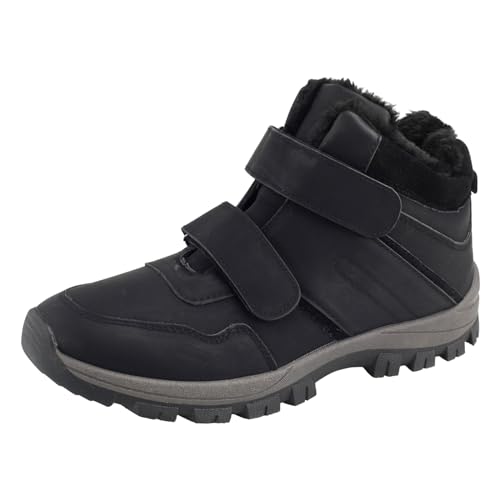 Dvina Comfort Herren Winterstiefel mit Klettverschluss und Warmfutter - Robuste Boots für kalte Tage 3840 Schwarz EU 43 von Dvina