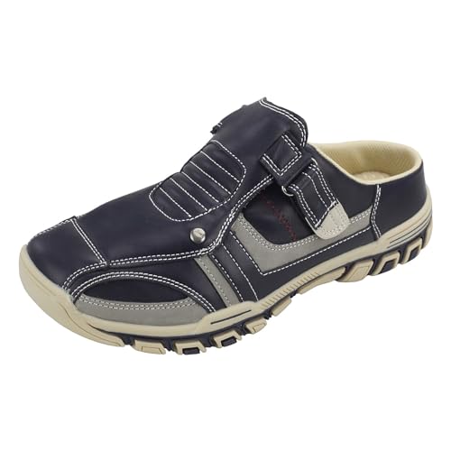 Dvina Herren Clogs Pantoletten Slipper Sabots Schlappen Gartenschuhe Hausschuhe ST8-2301 Blau EU 42 von Dvina