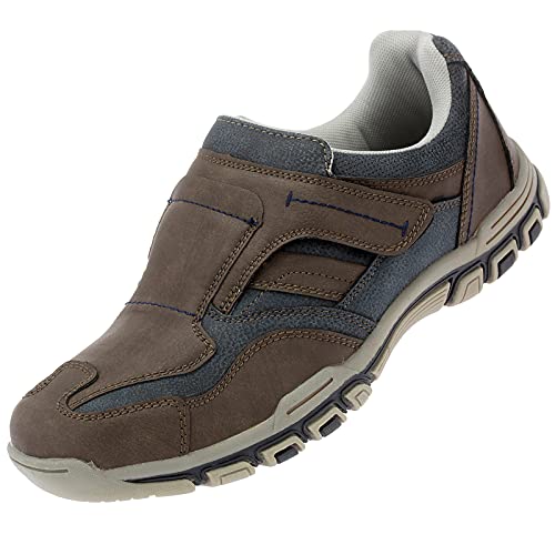 Dvina Herren Halbschuhe Slipper Freizeitschuh Herrenschuhe Sneaker Schlupfschuhe 6521 Braun 44 von Dvina