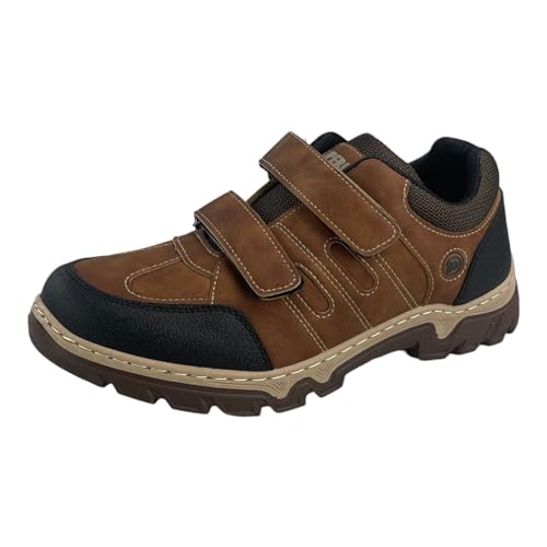 Dvina Herren Halbschuhe Trekkingschuhe Outdoor Klettverschluss Schuhe Profilsohle 3020SU - Robuste Outdoor-Schuhe für aktive Männer Braun EUR 42 von Dvina