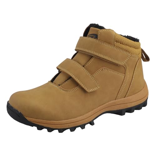 Dvina Herren Jungen Stiefel - Warm gefütterte Trekkingboots mit Klettverschluss für Outdoor und Winter - Komfortable Winterschuhe mit Profilsohle und Freizeit-Look 2312 von Dvina