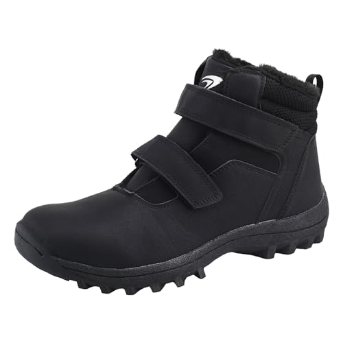 Dvina Herren Jungen Stiefel - Warm gefütterte Trekkingboots mit Klettverschluss für Outdoor und Winter - Komfortable Winterschuhe mit Profilsohle und Freizeit-Look 2312 von Dvina