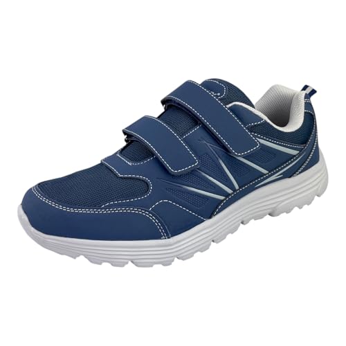 Dvina Herren Sportschuhe Turnschuhe Übergröße Sneaker Laufschuhe Klettverschluss 47-49 Blau 47 von Dvina