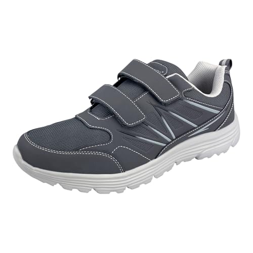 Dvina Herren Sportschuhe Turnschuhe Übergröße Sneaker Laufschuhe Klettverschluss 47-49 Grau 47 von Dvina