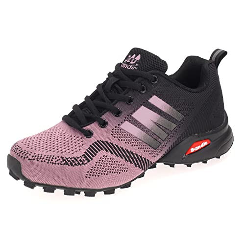 Dvina Hochwertige Sneaker Sportschuhe in Neon-Farbe - Perfekt für Lauf- und Trekking-Abenteuer sowie Freizeitaktivitäten - Bequeme Schnürschuhe mit Runners-Design Halt SD2053 Helllila Schwarz EU 40 von Dvina