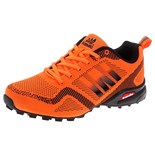 Dvina Hochwertige Sneaker Sportschuhe in Neon-Farbe - Perfekt für Lauf- und Trekking-Abenteuer sowie Freizeitaktivitäten - Bequeme Schnürschuhe mit Runners-Design Halt SD2053 Orange EU 37 von Dvina