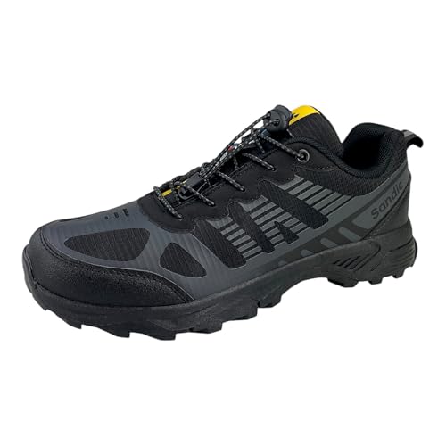 Dvina Sneaker Trekkingschuhe Outdoor Schuhe Freizeit Schnürer Wanderschuhe SD6337 1.Schwarz/Dunkelgrau 45 von Dvina