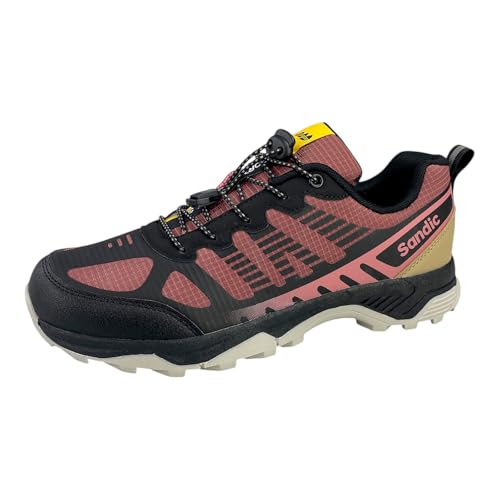 Dvina Sneaker Trekkingschuhe Outdoor Schuhe Freizeit Schnürer Wanderschuhe SD6337 6.Weinrot/Schwarz 39 von Dvina