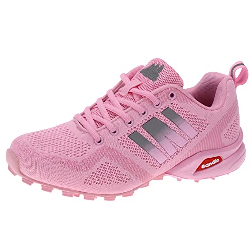 Dvina Hochwertige Sneaker Sportschuhe in Neon-Farbe - Perfekt für Lauf- und Trekking-Abenteuer sowie Freizeitaktivitäten - Bequeme Schnürschuhe mit Runners-Design Halt SD2053 Pink EU 38 von Dvina