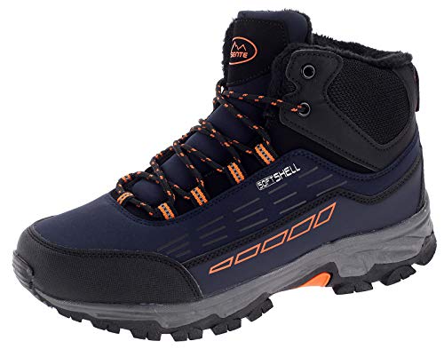 Dvina Trekkingschuhe Outdoor Stiefel Winterschuhe Wanderschuhe Gefütterte Boots 2005M Navy Orange 44 von Dvina