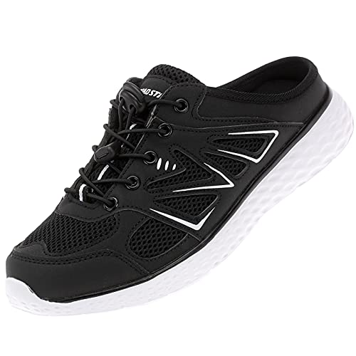Herren Damen Sabots Clogs Sneaker Pantoletten Schlappen Freizeit Schuhe Slipper RS8206 1. Schwarz Weiß 45 von Dvina