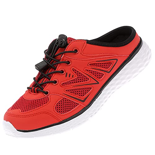 Herren Damen Sabots Clogs Sneaker Pantoletten Schlappen Freizeit Schuhe Slipper RS8206 3. Rot Schwarz 44 von Dvina