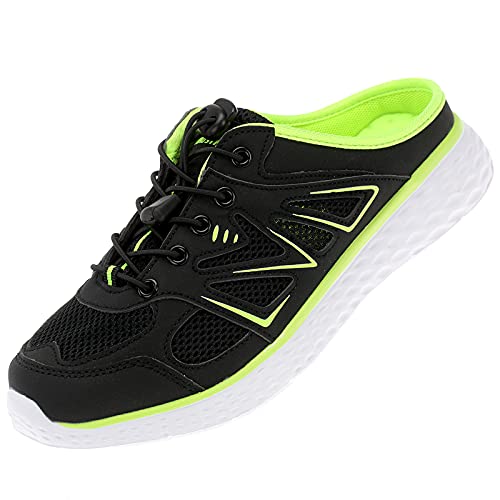 Herren Damen Sabots Clogs Sneaker Pantoletten Schlappen Freizeit Schuhe Slipper RS8206 6. Schwarz Grün 42 von Dvina