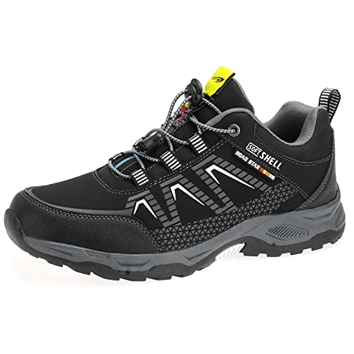 Herren Damen Sneaker Trekkingschuhe - Perfekt für Outdoor-Aktivitäten und Freizeit: Robuste Wanderschuhe mit Schnürung 2213 Schwarz Weiß EU 45 von Dvina