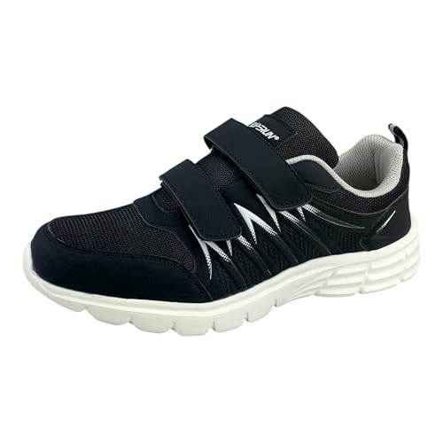 Herren Damen Sportschuhe Turnschuhe Laufschuhe Freizeit Schuhe Klettverschluss 8652 Schwarz/Weiß 41 von Dvina