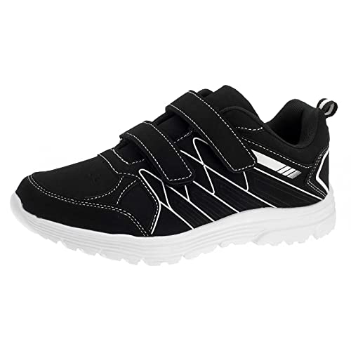 Herren Damen Turnschuhe Sportschuhe Laufschuhe Freizeit Schuhe Klettverschluss 8227 Schwarz Weiss 42 von Dvina