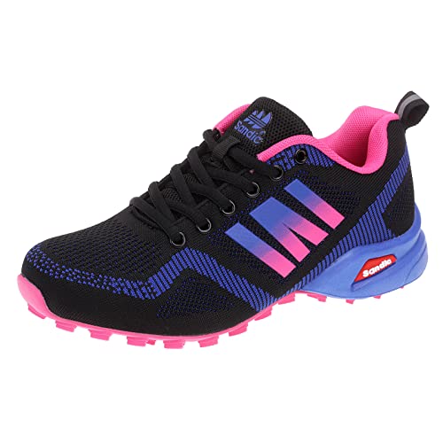 Hochwertige Sneaker Sportschuhe in Neon-Farbe - Perfekt für Lauf- und Trekking-Abenteuer sowie Freizeitaktivitäten - Bequeme Schnürschuhe mit Runners-Design Halt SD2053 Schwarz Royal Fuxia EU 37 von Dvina