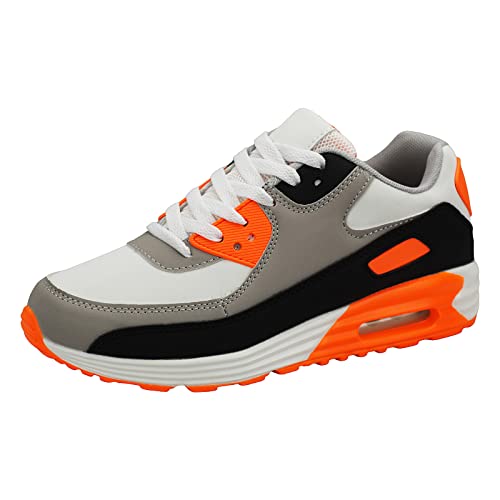 Sportschuhe Sneaker Turnschuhe Dämpfung Laufschuhe Runner Outdoor Sport Fitnessstudio Workout Joggen Training weiß grau orange schwarz EU 42 von Dvina