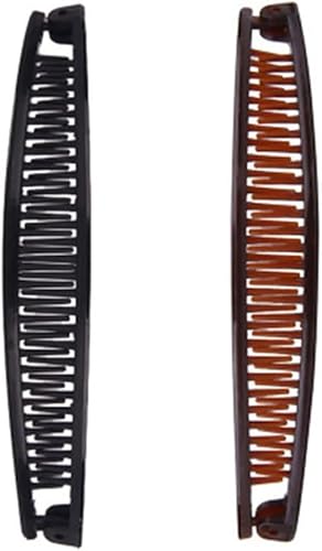 Haarklammern und Kämme im Vintage-Stil, Schwarz und Braun, dickes lockiges langes Haar-Accessoire mit Fischgriff-Gleitkrallen für Frauen von Dwang