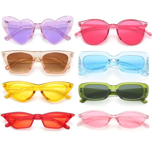 Dwenarry Party Sonnenbrille Damen Bunte Sonnenbrillen Set Vintage Brille Retro Farbig Party Brillen Für Damen Herren 8 Stücke Dwenarry Party Sonnenbrille Damen Bunte Sonnenbrillen Set Vintage Brille Retro Farbig Party Brillen Für Damen Herren 8 Stücke von Dwenarry