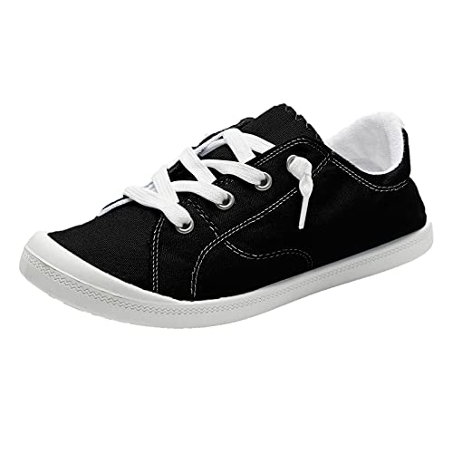 Dwevkeful Frauen Sneaker Canvas Flache Schuhe, Sommer Herbst Beiläufige Atmungsaktive Turnschuhe Laufschuhe Straßenlaufschuhe Walkingschuhe für Damen von Dwevkeful