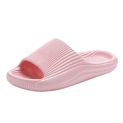 Dwevkeful Hausschuhe Damen Sommer Super Weich Indoor/Outdoor Offen Badeschuhe Sommerschuhe Breite rutschfest Leicht Und Luftig Original Wolkenschuhe Flip Flops Schwarz Bequem Badeschlappen Hausschuhe von Dwevkeful