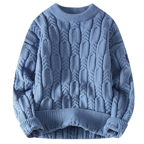 Dwevkeful Herren-Sweatshirt, Sweatshirt Herren, Winter Elegant Einfarbig Langarmshirt Strickpullover Freizeit Klassische Leicht Langarm Pullover Sweatshirt mit Rundhals Warm Slim fit Pulli von Dwevkeful